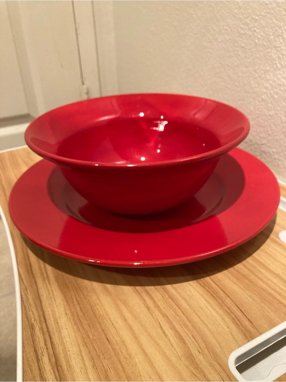 Set Of 2 Pier 1 red 10” serving bowl 13” serving plate platter earthenware dish
